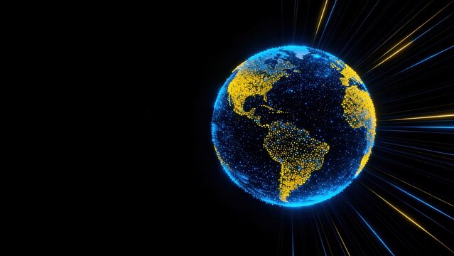 Digital globe with glowing lines