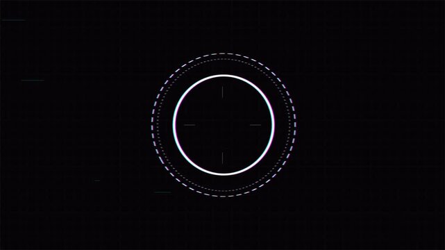 Five second circle countdown timer with glitch distortion, minimalist digital clock 4k video