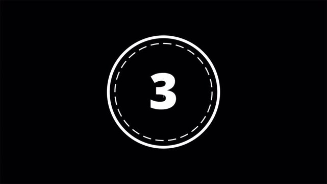 Five second circular countdown with glitch interference, technical motion timer 4k 4k video