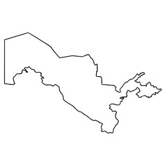 Fototapeta premium Uzbekistan map illustration hand drawn outline vector