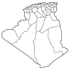Fototapeta premium Algeria map illustration hand drawn outline vector