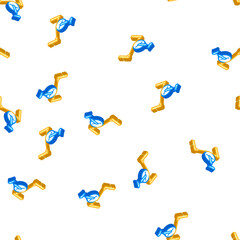 unicycle on cord isometric seamless pattern. unicycle on cord sign illustration © sevector