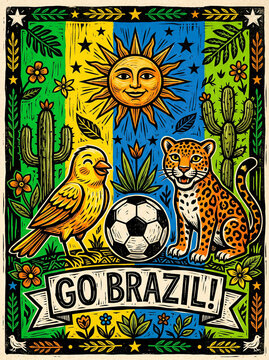 Go brazil flag illustration