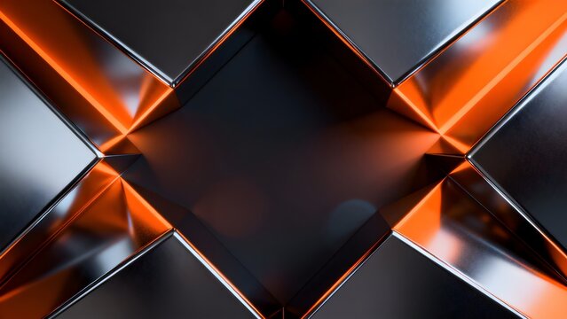 Abstract geometric metallic structure