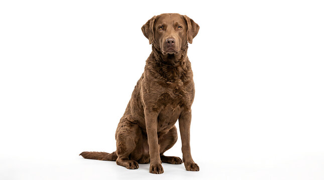 Brown Dog Sitting Alone Outdoors.