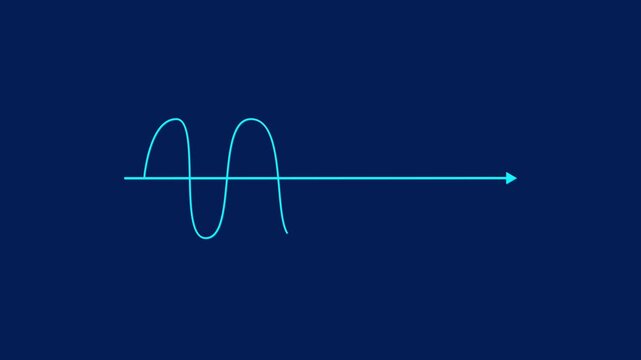 ransverse wave presentation icon . Crest, trough, wavelength and amplitude.Mathematical conception .
