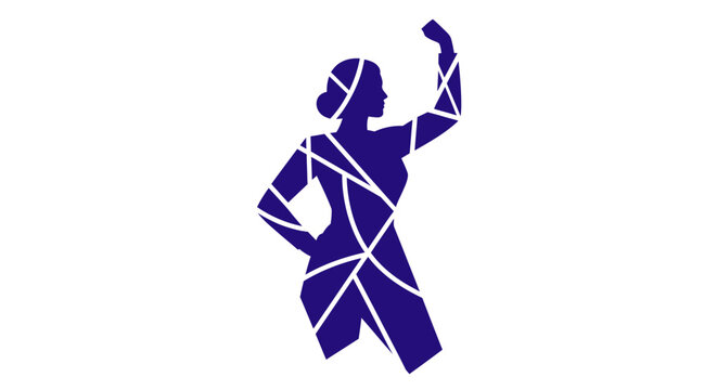 Abstract illustration of a strong woman flexing her arm.