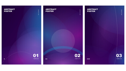 Fototapeta premium Abstract Poster Background Set Deep Purple Gradient Modern Graphic Art Template