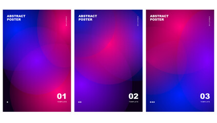 Fototapeta premium Abstract Poster Background Set Blue Pink Gradient Modern Graphic Art Template Design