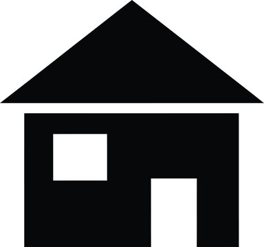Simple black house icon with white background