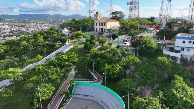Caruaru Skyline In Pernambuco Brazil. Downtown City. Beautiful Morro Bom Jesus. Caruaru Skyline In Caruaru In Pernambuco Brazil. Staircase Skyline. Northeastern Region. 