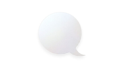 Obraz premium Minimalist blank white circular speech bubble on a transparent background