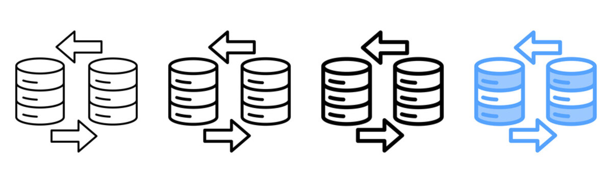 Data Transfer Different Style Outline Collection Set Icon