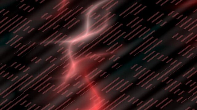 Digital data stream with red glowing code and binary patterns flowing through dark space