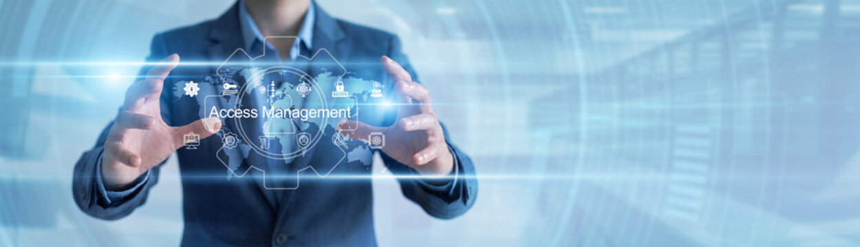 Security protocols. Admin hands hold a secure token for Access Management systems. Verifying identity credentials and ensuring authorized entry to digital enterprise assets and platforms.