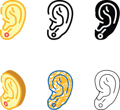 earlobe piercing fashion beauty color icon vector. earlobe piercing fashion beauty sign. isolated simplified symbol illustration
