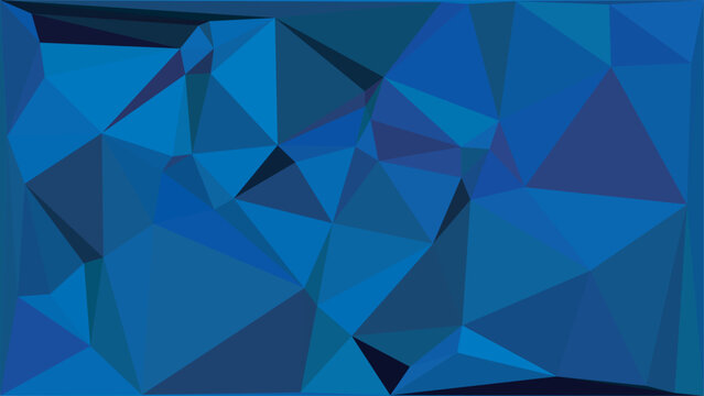 Intricate blue low-poly geometric background with a dynamic arrangement of polygons, offering a versatile and modern visual for digital projects and creative graphic design.