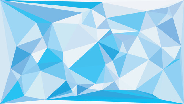 Abstract geometric low poly background with light blue triangles for modern graphic design art