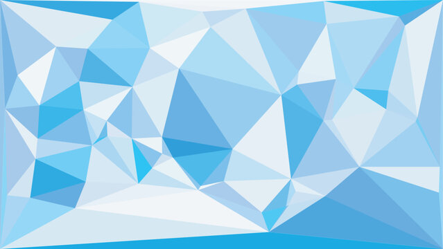 Dynamic low poly background with blue geometric triangles for futuristic visual presentation