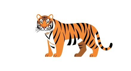 Obraz premium Vibrant Orange Tiger Standing Alone.
