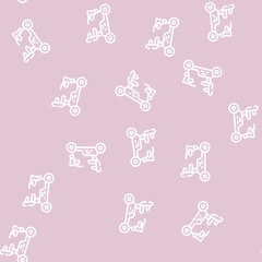 Fototapeta premium electric scooter for disabled people line seamless pattern electric scooter for disabled people thin line illustration