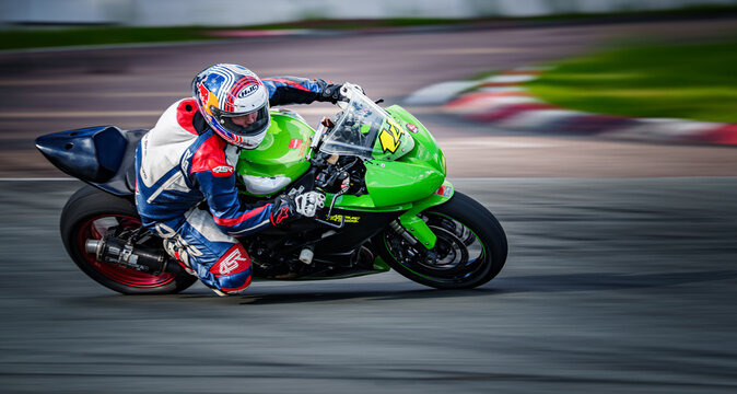 Regular training in Riga, Latvia, Bikernieki on 12-05-2026  Motorcyclist Riding on a Race Track