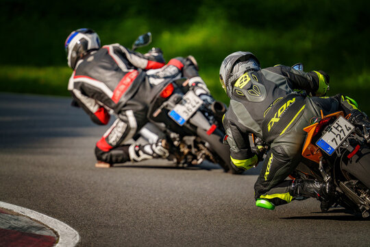Regular training in Riga, Latvia, Bikernieki on 12-05-2026  Motorcyclists racing on a circuit