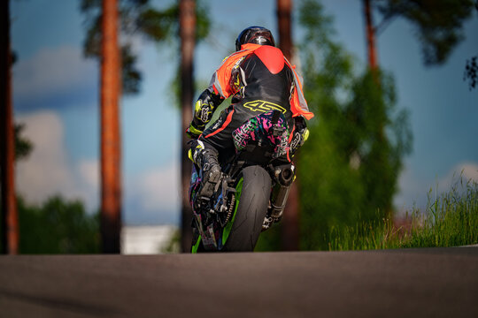 Regular training in Riga, Latvia, Bikernieki on 12-05-2026  Motorcyclist Riding on a Dirt Track