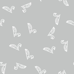 Obraz premium swan bird line seamless pattern swan bird thin line illustration