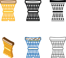 Obraz premium garden stool outdoor styles furniture color icon vector. garden stool outdoor furniture sign. isolated symbol illustration