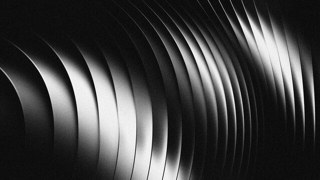 Abstract black and white wavy background with grainy texture,Modern luxury dark metallic wave background elegant 3d abstract curve