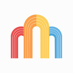 Fototapeta premium Abstract Arches with Rainbow Stripes