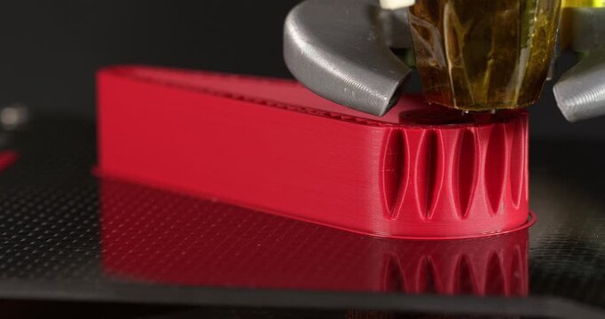 3D printing process of lever-gear part. Printing on a сartesian kinematics printer.