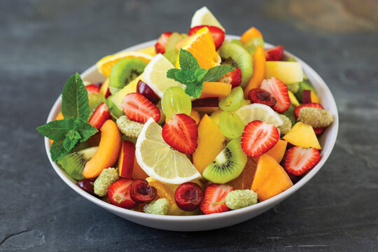 Healthy fresh fruit salad in the bowl	
