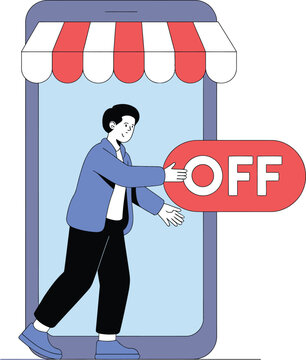 Professional Deactivating Mobile Store Application Vector Illustration for App Management and Digital Service Control Designs Vector Designs