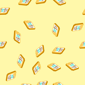 software licensing isometric seamless pattern. software licensing sign illustration