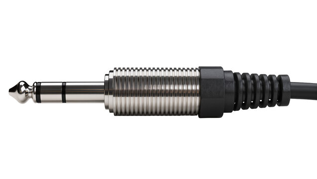 Isolated quarter inch stereo audio jack plug with cable for professional sound equipment.