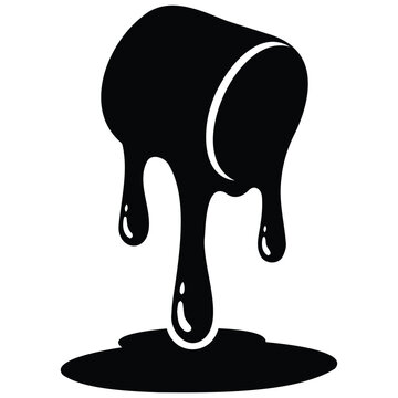 Melting marshmallow silhouette vector illustration sticky sweet goo dripping food element.