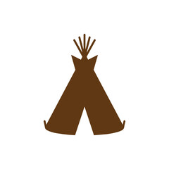 Brown Teepee Silhouette Against A White Background © md razab 1122
