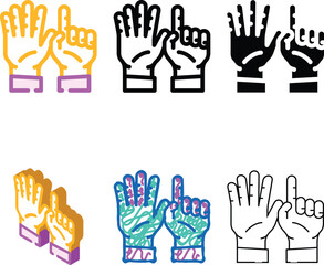 Fototapeta premium six modern number hand gesture color icon vector. six number hand gesture sign. isolated symbol illustration