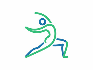 Fototapeta premium Person doing dynamic yoga stretch move.