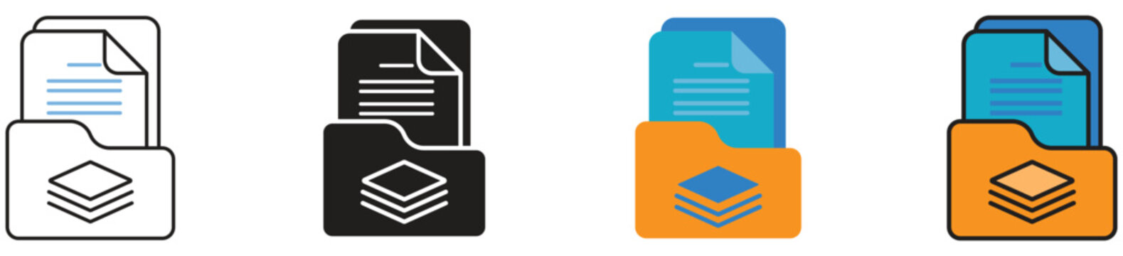 Icon portfolio representing on investment, financial planning, asset management, and business strategy