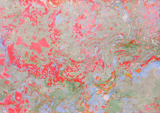 Red and green abstract marble texture background