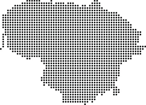Lithuania Dotted Map Minimalist Black Dots Silhouette Country Geography Graphic Element