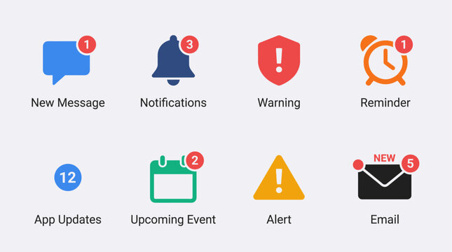 Mobile phone notification icons display.