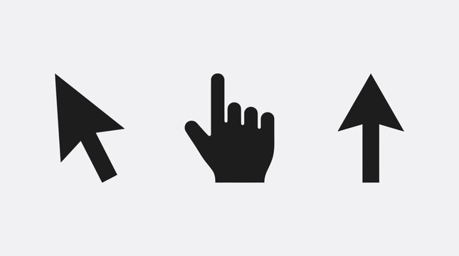 Computer mouse and hand cursor icons.