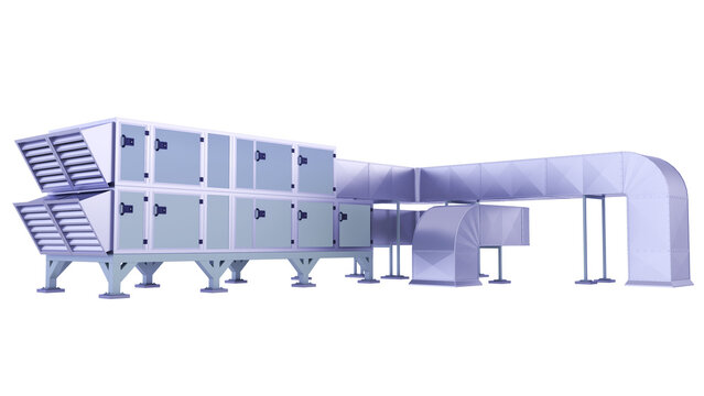 Air Handling AHU. 3D rendering isolated on white background. Ideal for professionals, educational, engineering, industrial design