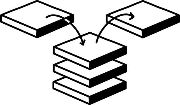 Training Data Stack Layer Icon &ndash; AI Dataset Input Isometric Layers