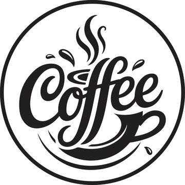  Coffee script logo vector image