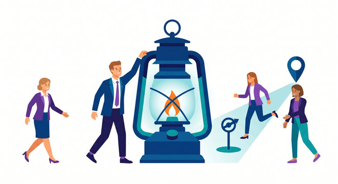 Business Guidance and Direction Finding Illustration
